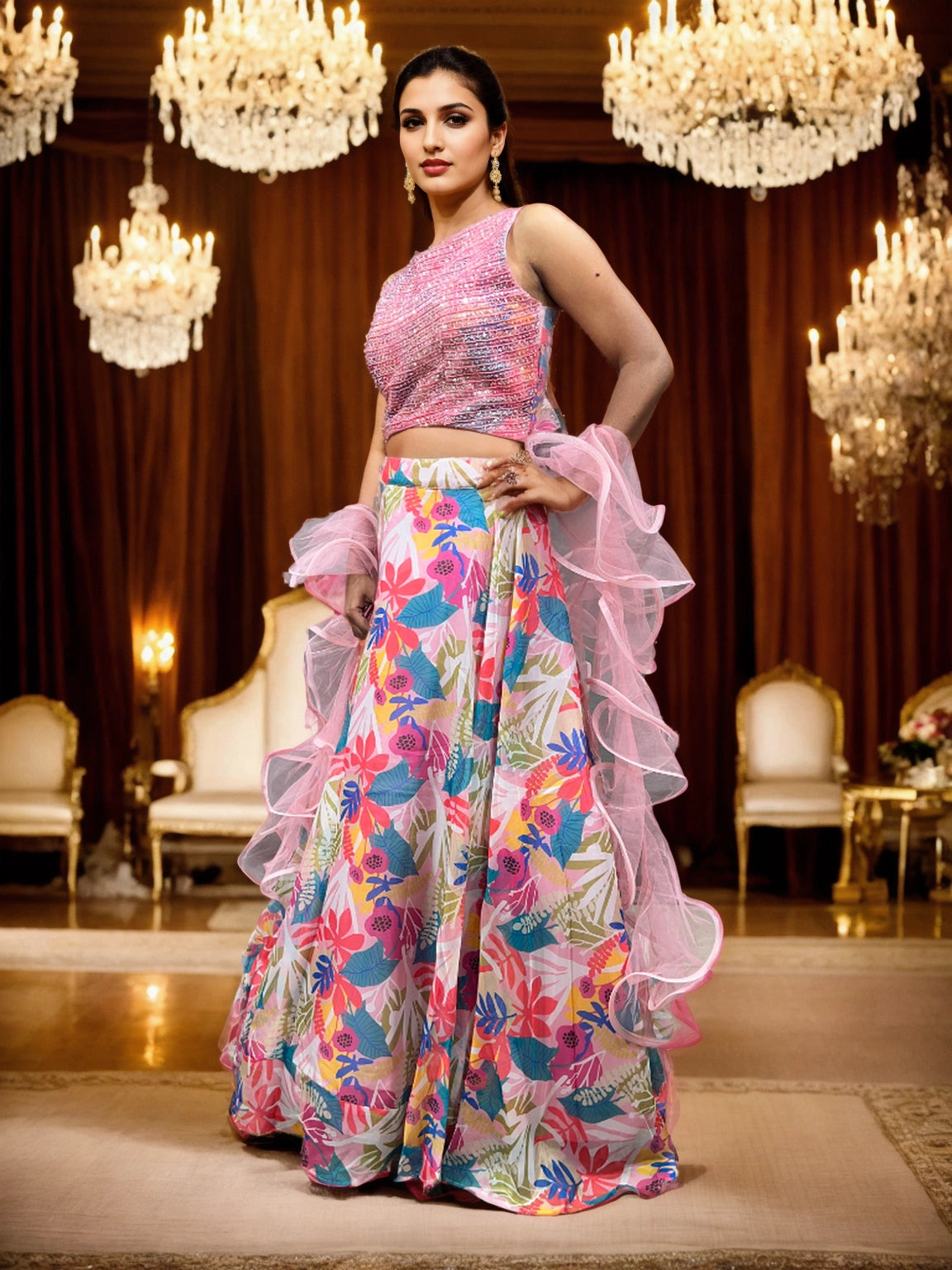 Dreamy Rosette Lehenga Set