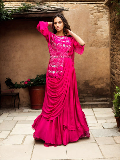 Blush Pink Indo Western Dress