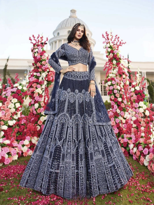 Midnight Majesty Premium Net Lehenga