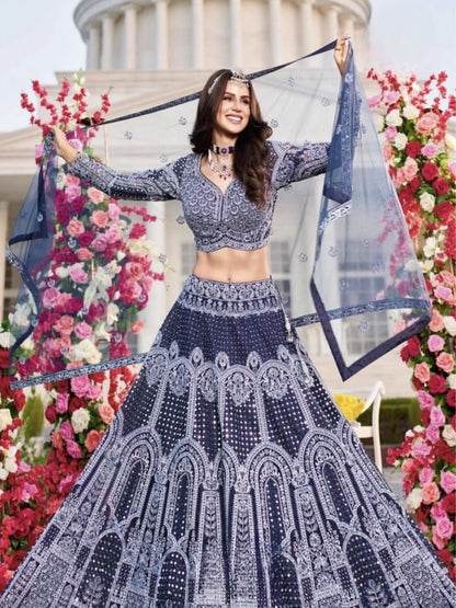 Midnight Majesty Premium Net Lehenga