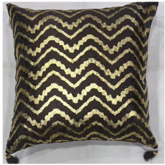 Dark Brown & Gold Zigzag 5-Piece Pillowcase Set