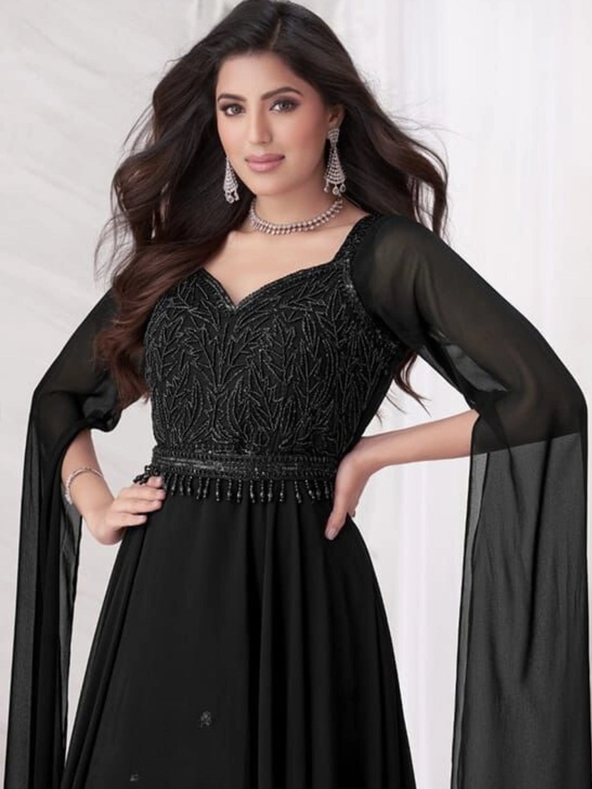 Noir Dream Georgette Gown