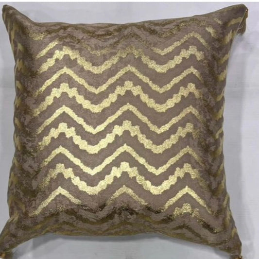 Brown & Gold Zigzag Cushion Cover Set of 5