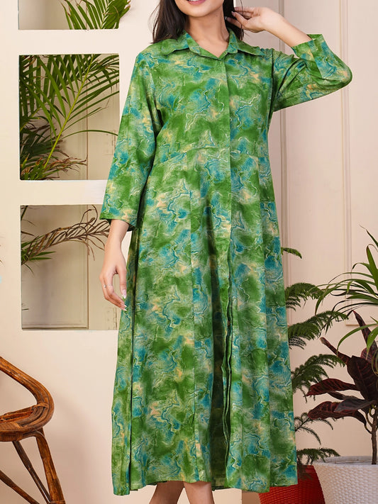 Forest Elegance Midi Dress